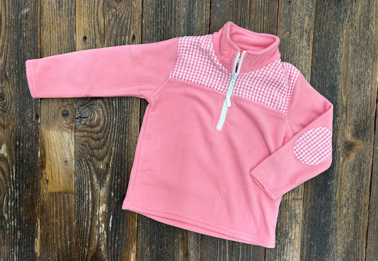 Magenta Plaid Fleece Pullover
