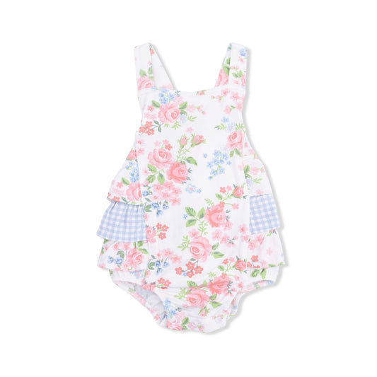 Angel Dear Cute Little Roses Ruffle Sunsuit