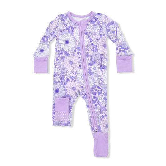 Angel Dear Lacy Lavender Floral Convertible Romper
