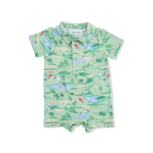 Angel Dear Golf Oasis Animals Polo Shortie Romper