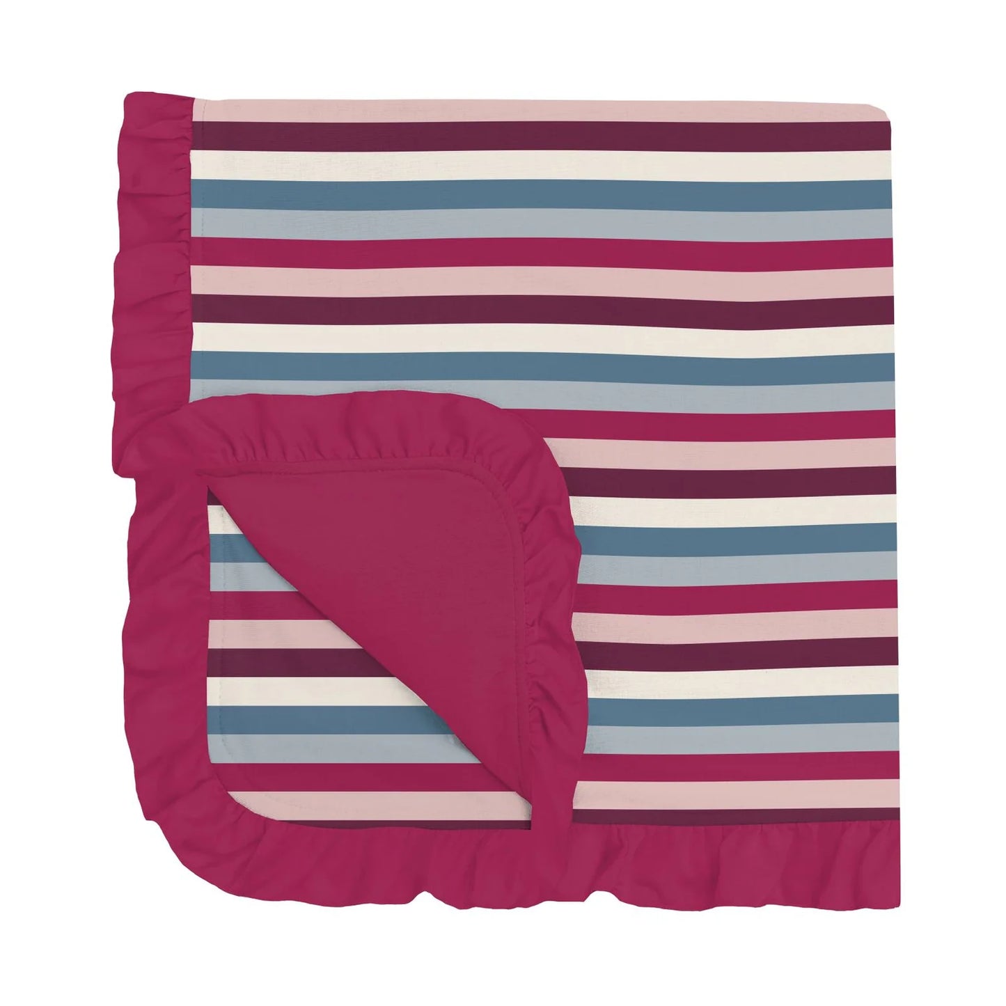 Kickee Pants Jingle Bell Stripe Ruffle Stroller Blanket