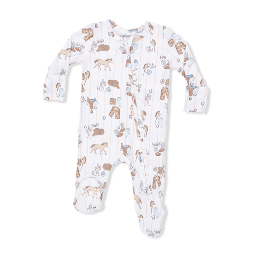 Angel Dear Cowboy Nursery 2 Way Zipper Footie