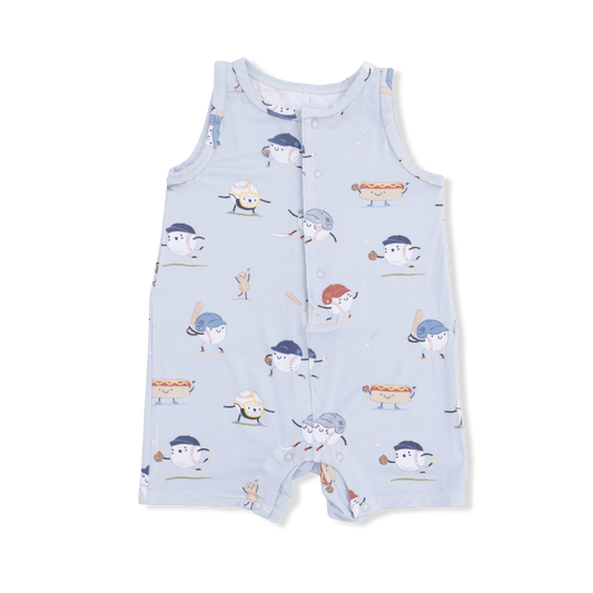Angel Dear Baseballs Playing Baseball Sleeveless Shortie Romper