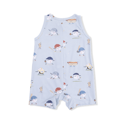 Angel Dear Baseballs Playing Baseball Sleeveless Shortie Romper