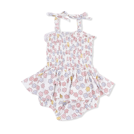 Angel Dear Sarah Floral Smocked Bubble with Skirt