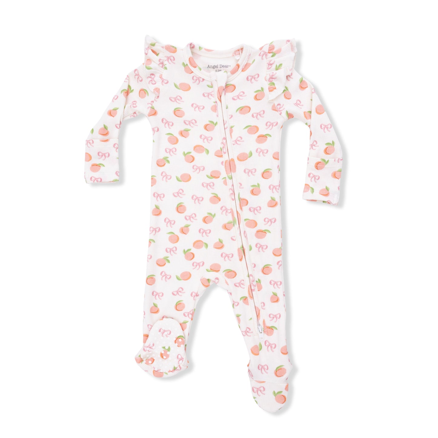 Angel Dear Little Peaches 2 Way Ruffle Sleeve Zipper Footie
