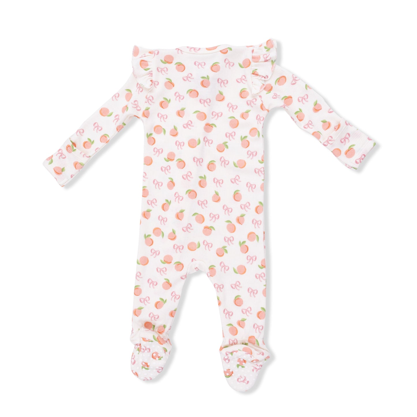 Angel Dear Little Peaches 2 Way Ruffle Sleeve Zipper Footie
