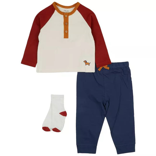 Little Me Puppy Color Block Set w/Socks