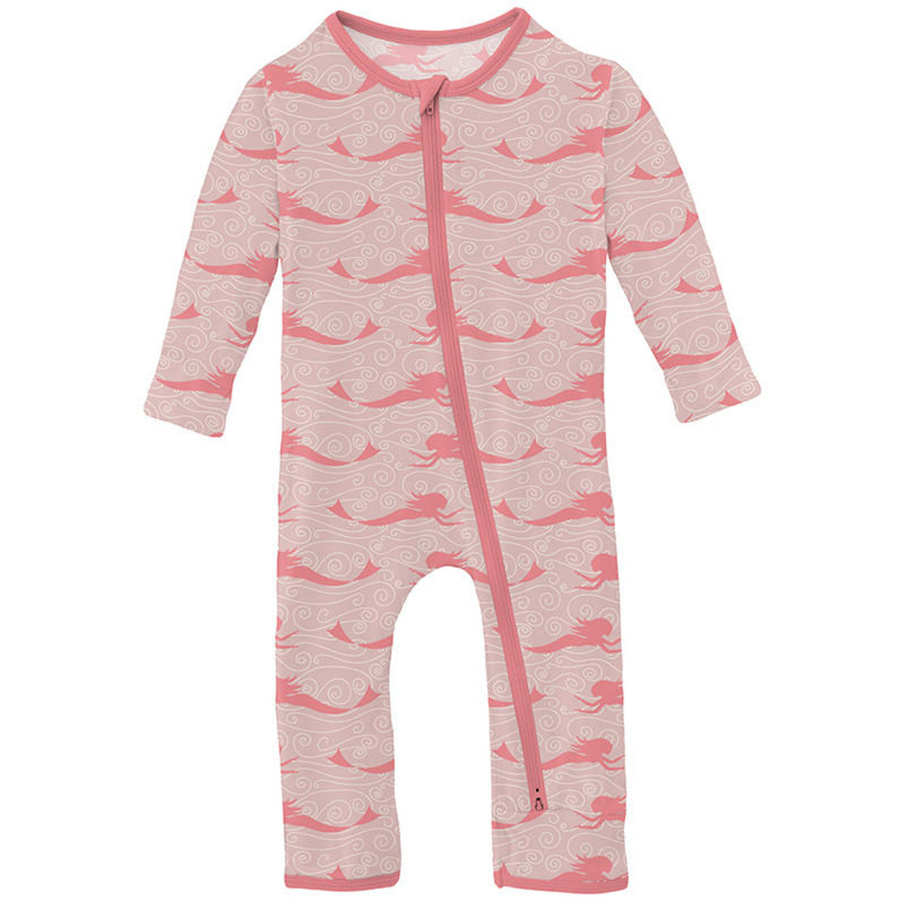 Kickee Baby Rose Mermaid Muffin Ruffle Coverall