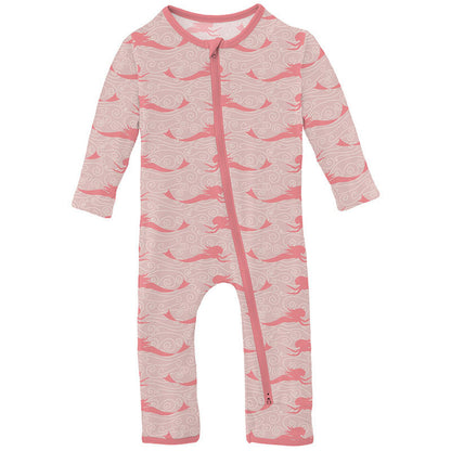 Kickee Baby Rose Mermaid Muffin Ruffle Coverall