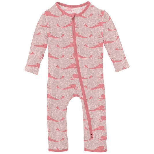 Kickee Baby Rose Mermaid Muffin Ruffle Coverall