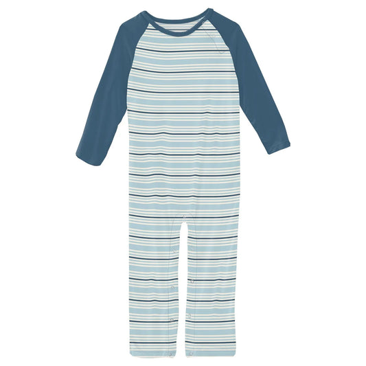 Kickee Jetsam Stripe Raglan Romper