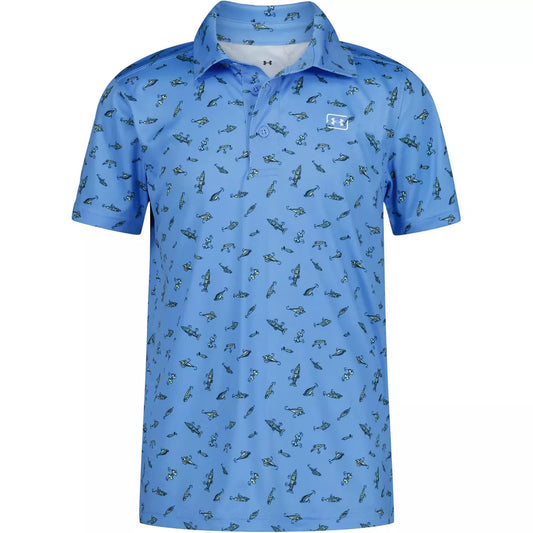 Under Armour Horizon Blue Fishing Lures Polo