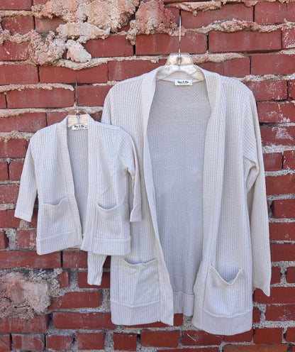 Perfect Peach Mommy & Me Waffle Knit Cardigan