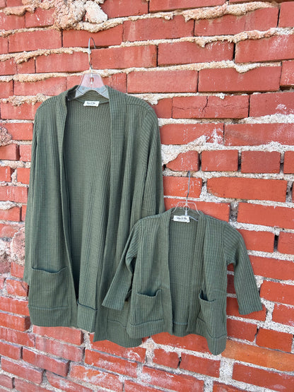 Perfect Peach Mommy & Me Waffle Knit Cardigan