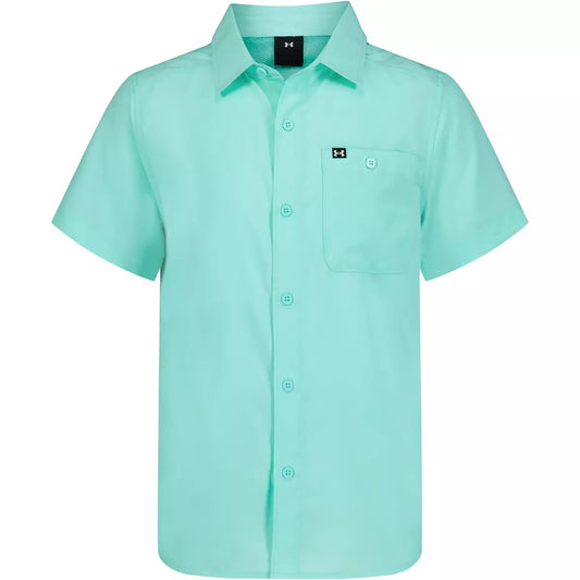 Under Armour Neo Turquoise Woven Fish Shirt