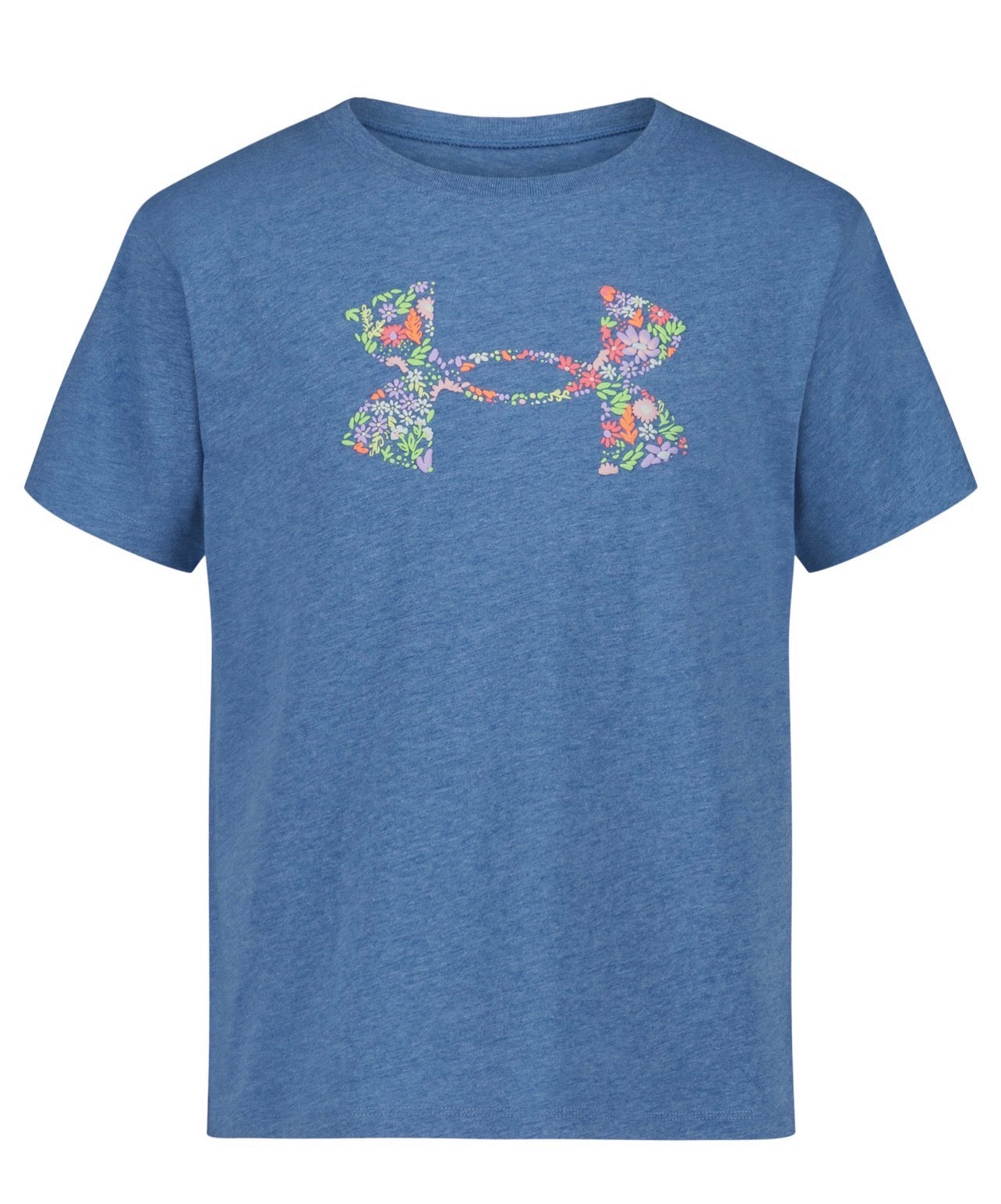 Under Armour Varsity Blue Heather Floral Logo Tee