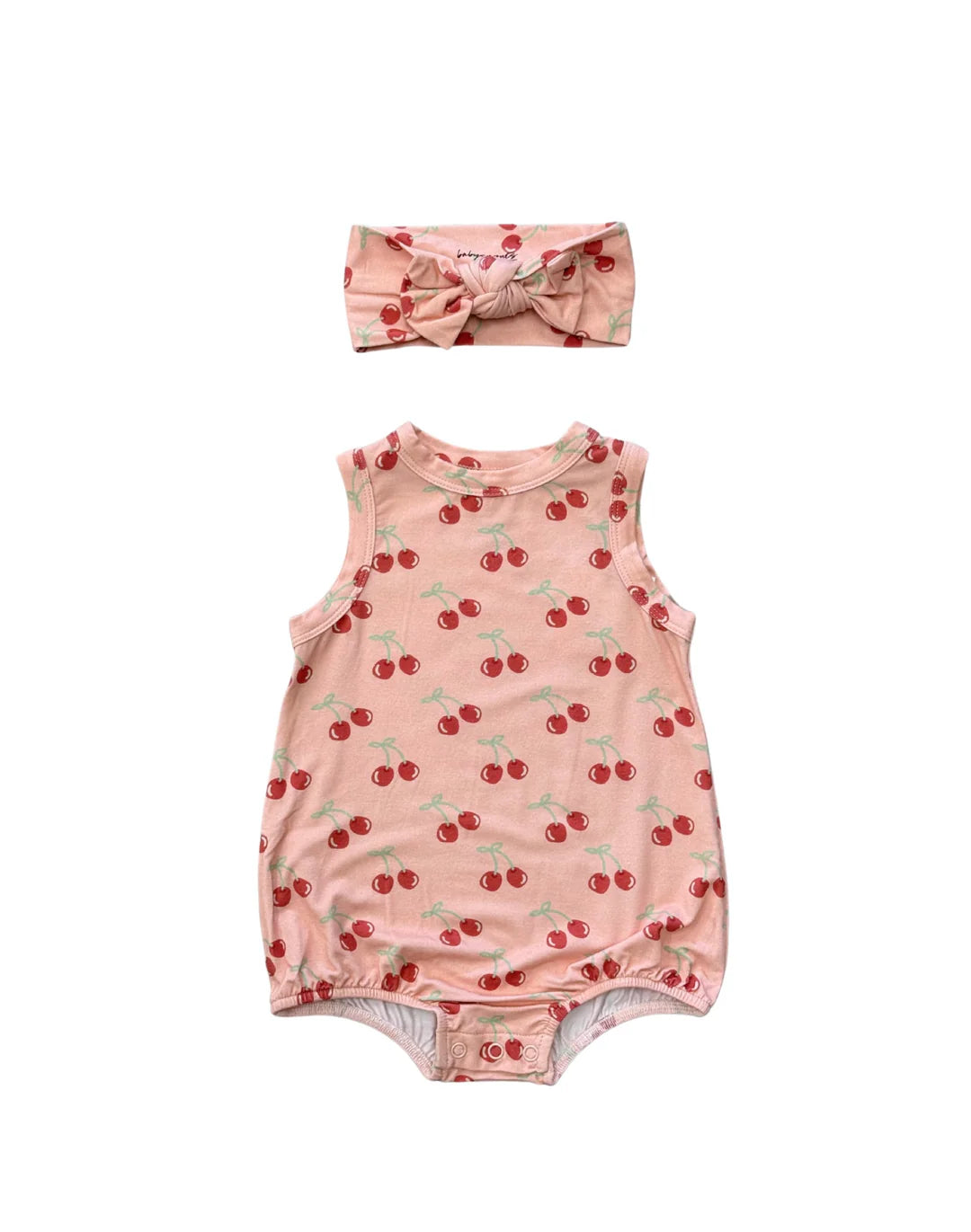 Baby Sprouts Cherries Bubble & Headband Set