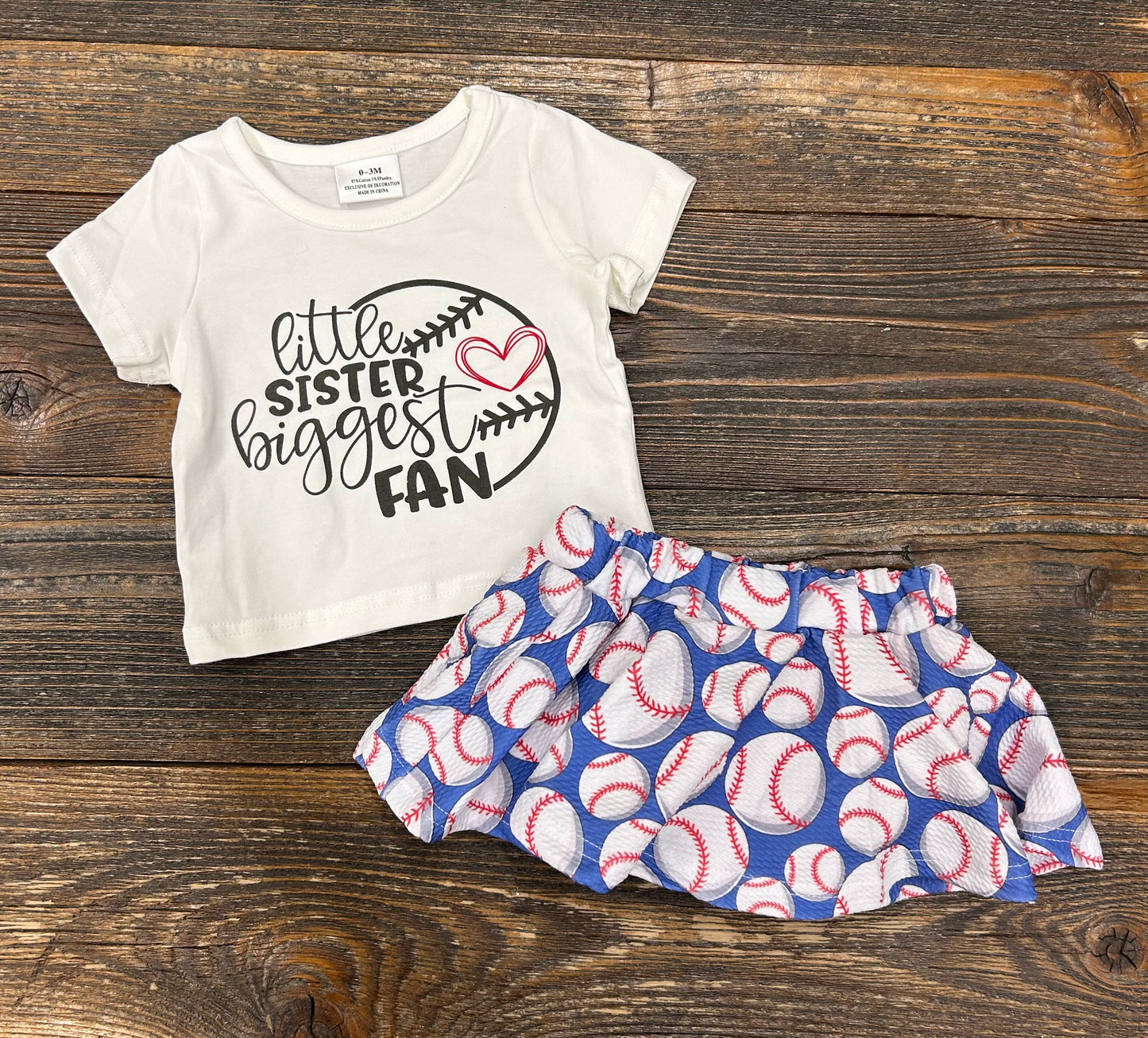 Little Sister Biggest Fan Skirt Set