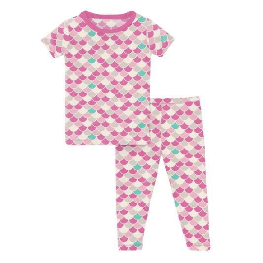 Kickee Tulip Scales Short Sleeve Pajama Set
