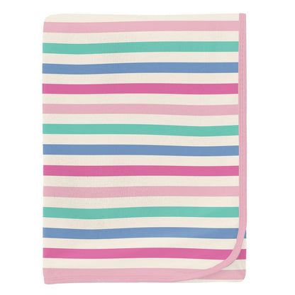Kickee Skip To My Lou Stripe Swaddling Blanket