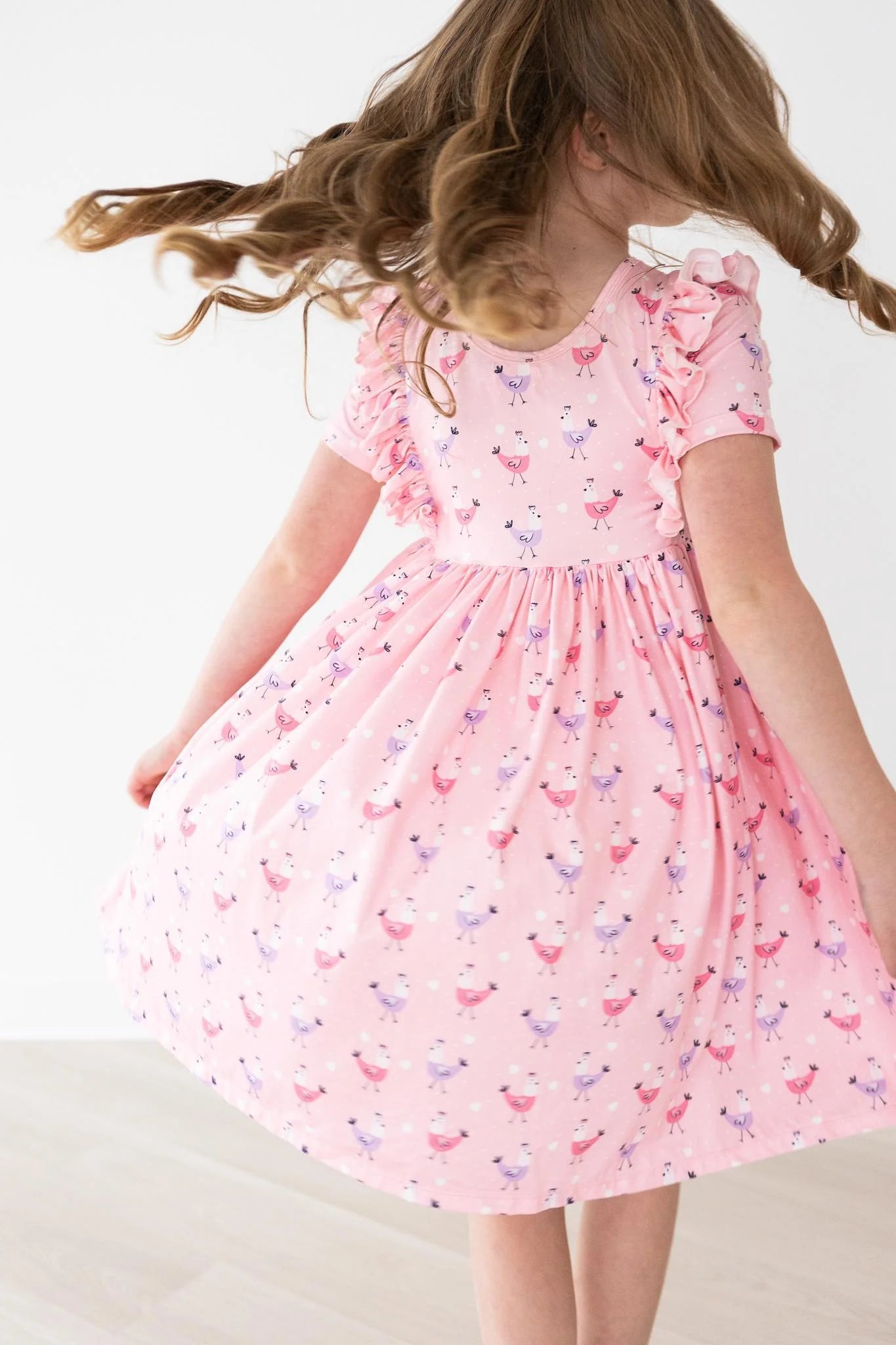 M&R Pink Chicks S/S Ruffle Twirl Dress