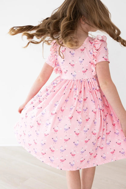 M&R Pink Chicks S/S Ruffle Twirl Dress