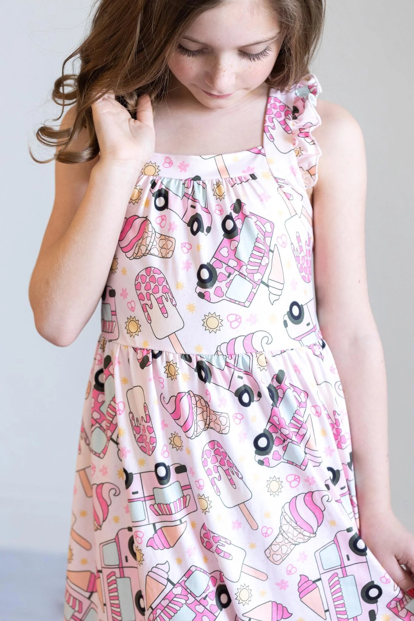 M&R Ice Dream Ruffle Cross Back Dress