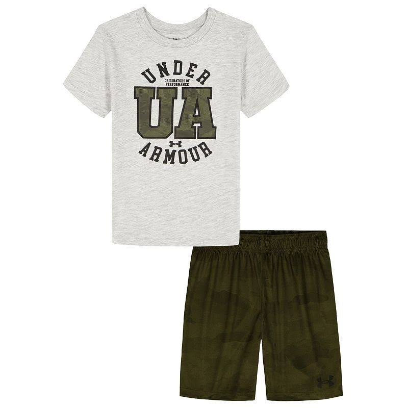 Under Armour Mod Gray Heather Logo & Camo Short Set