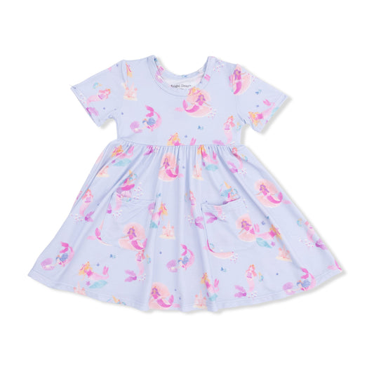 Angel Dear Mermaid Princesses Twirly Short Sleeve Dress