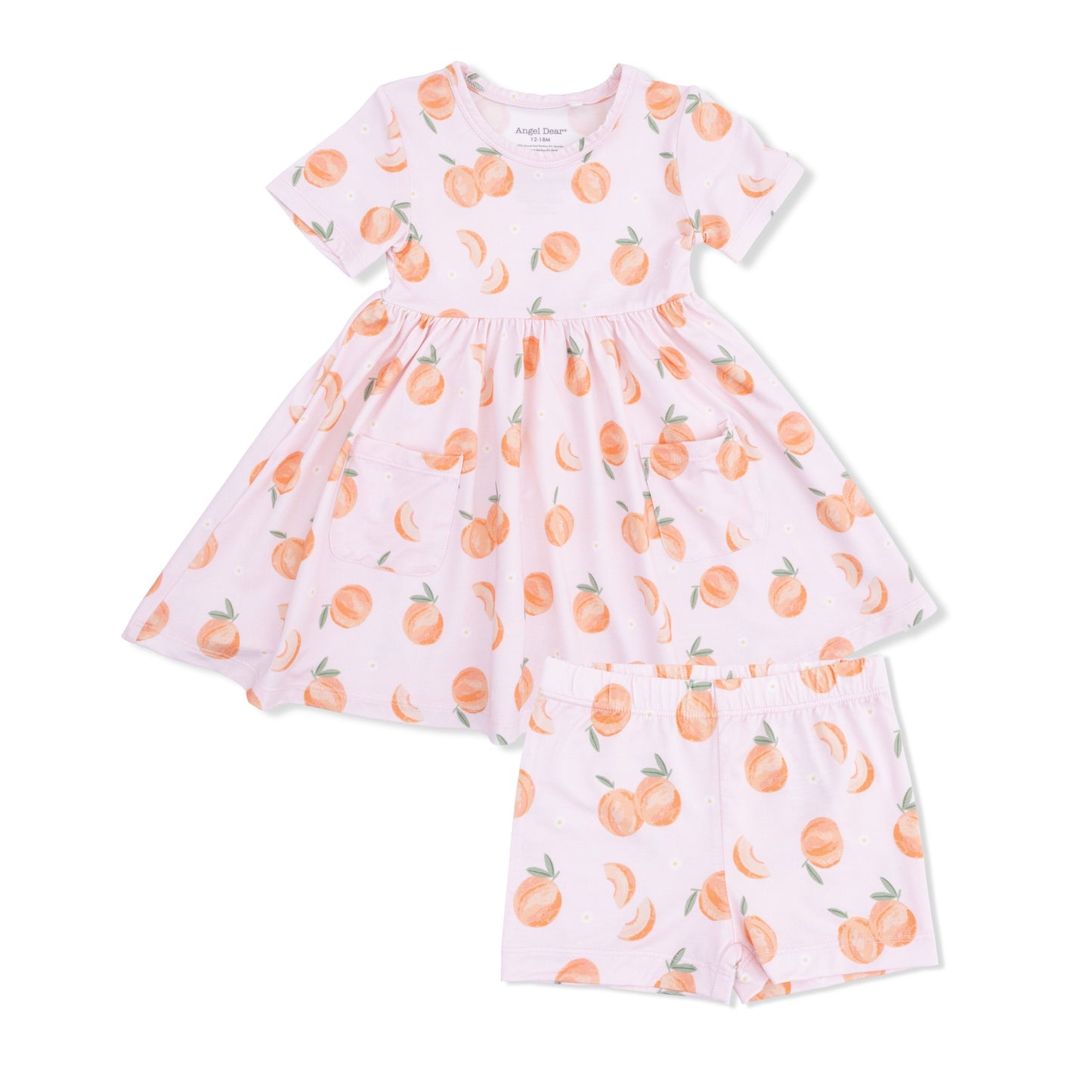 Angel Dear Sweet Peach Twirly Dress with Cartwheel Shorts