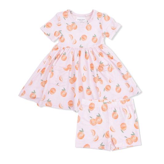 Angel Dear Sweet Peach Twirly Dress with Cartwheel Shorts