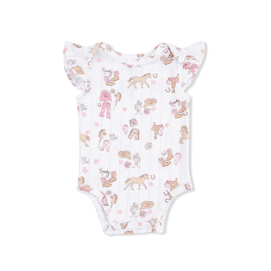 Angel Dear Cowgirl Nursery Ruffle Sleeve Bodysuit