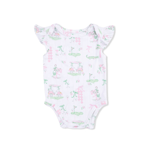 Angel Dear Pretty Golf Ruffle Sleeve Bodysuit