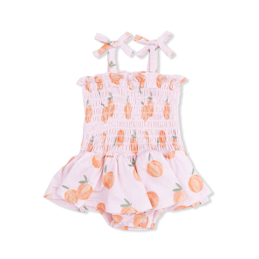 Angel Dear Sweet Peach Smocked Bubble with Skirt