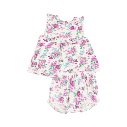 Angel Dear Cute Little Roses Ruffle Top & Bloomer Set