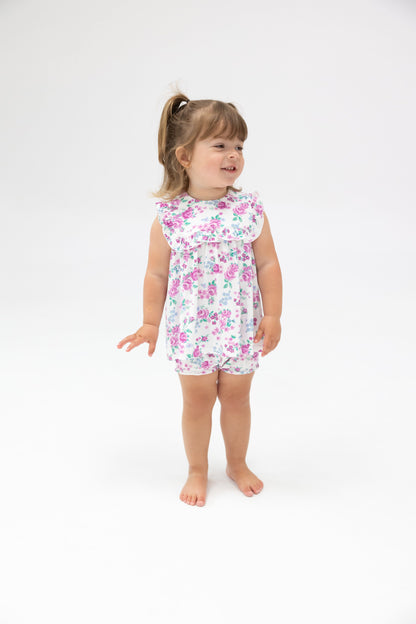 Angel Dear Cute Little Roses Ruffle Top & Bloomer Set