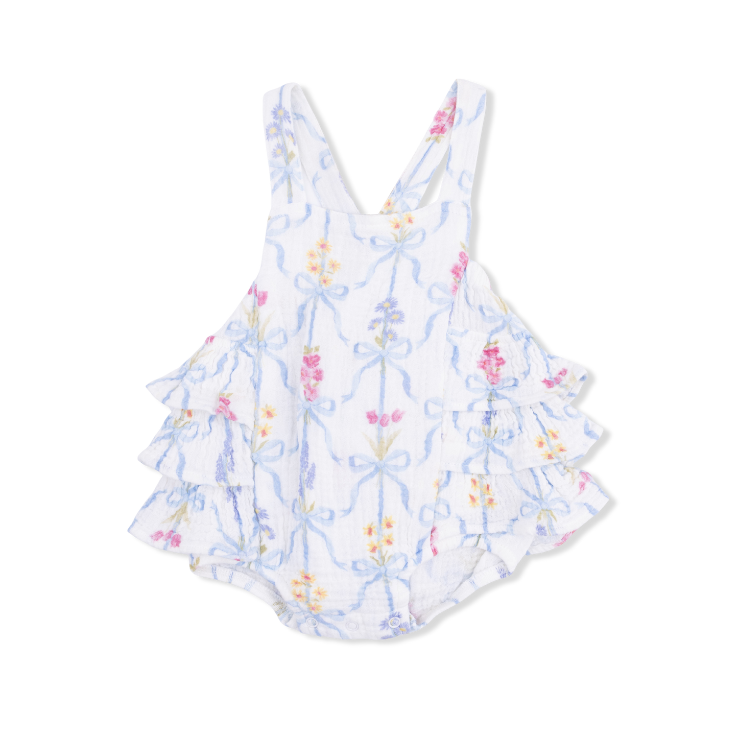 Angel Dear Ribbon Bouquets Ruffle Sunsuit