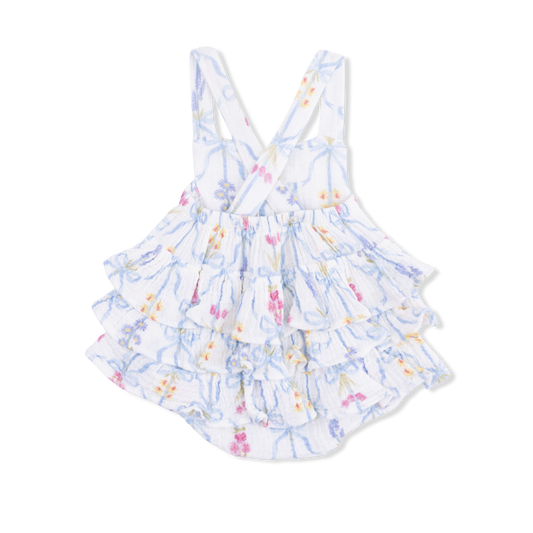 Angel Dear Ribbon Bouquets Ruffle Sunsuit