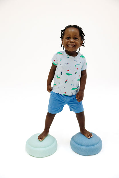 Angel Dear Golf Things Blue Crew Neck Tee & Short Set