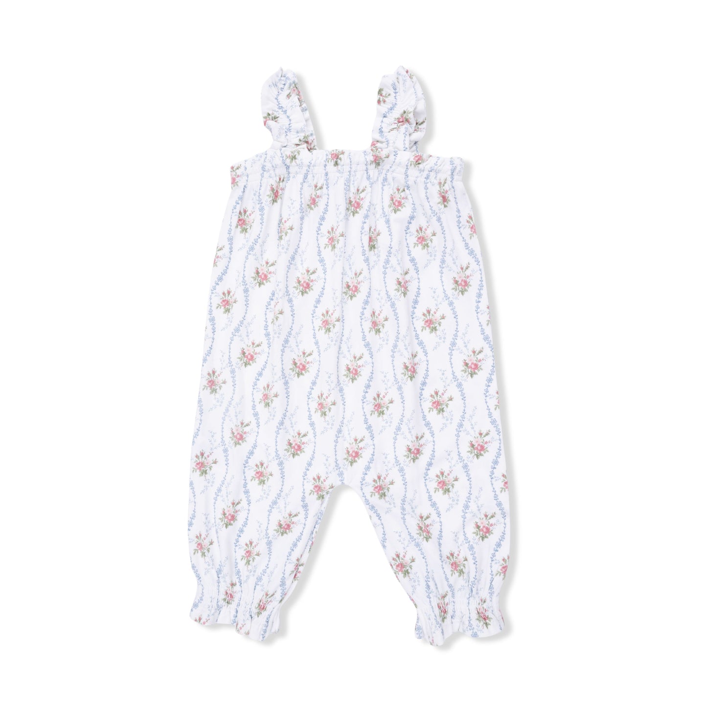 Angel Dear Heirloom Rose Stripe Ruffly Strap Overall