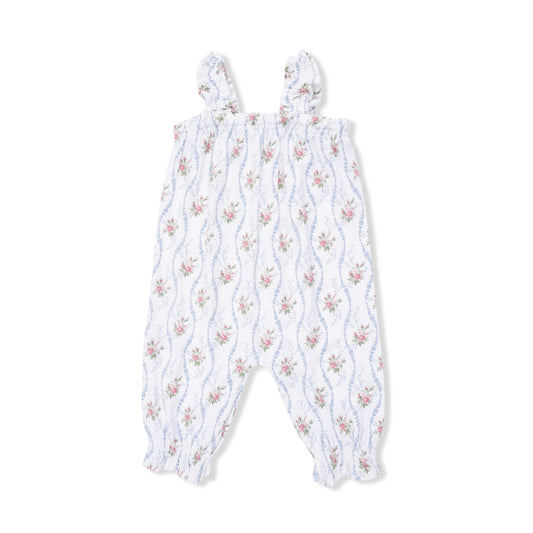 Angel Dear Heirloom Rose Stripe Ruffly Strap Overall