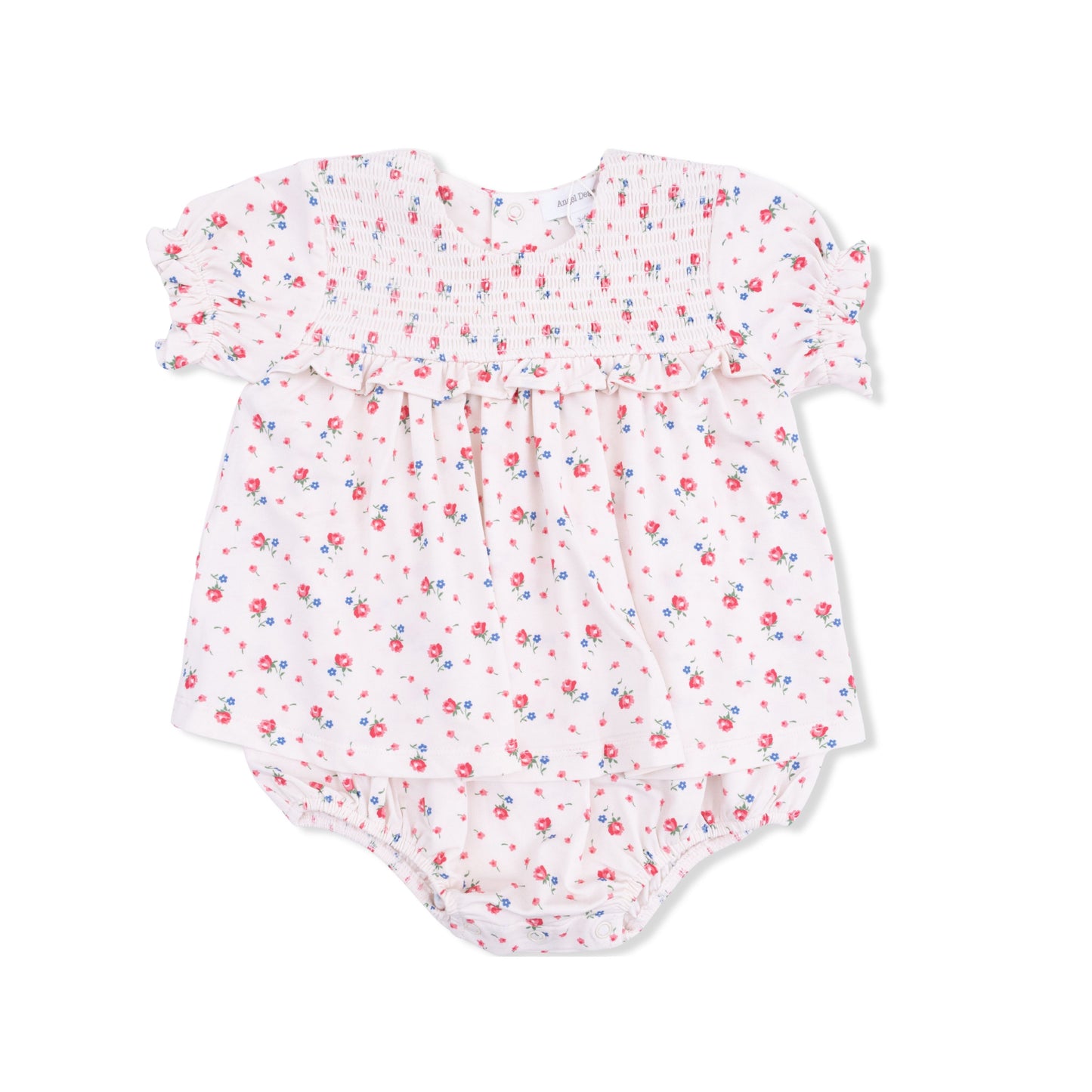 Angel Dear Joli Rosette Smocked Ruffle Bubble with Skirt