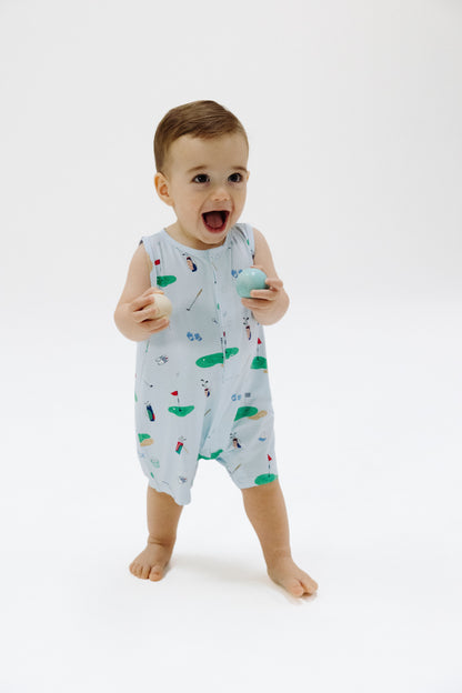 Angel Dear Golf Things Blue Sleeveless Shortie Romper