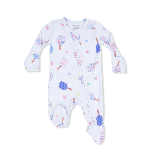 Angel Dear Floral Pickleball 2 Way Zipper Footie