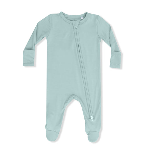 Angel Dear Solid Misty Blue 2 Way Zipper Footie