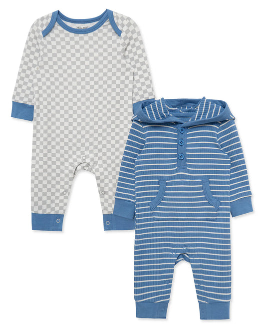 Little Me Grand Prix 2 Pack Coveralls