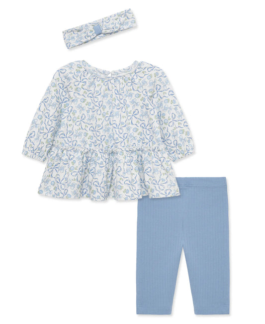 Little Me Blue Bow Tunic & Legging Set