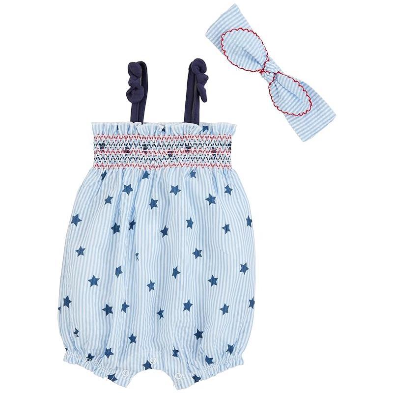 Mudpie Printed Seersucker Romper