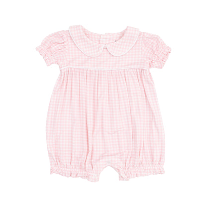 Angel Dear Mini Gingham Pink Classic Puff Sleeve Baby Doll Bubble